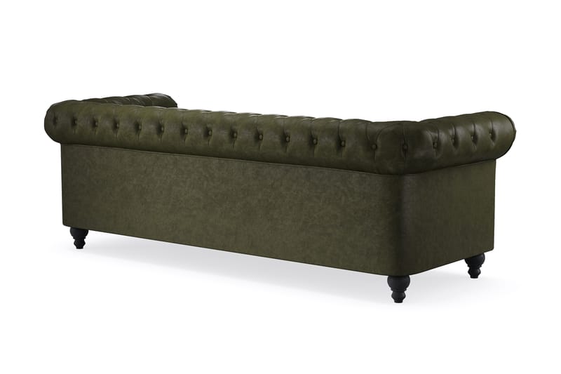 CHESTERFIELD Lyx 3-sits Soffa Mörkgrön PU - Möbler - Vardagsrum - Soffor - 3-sits soffor