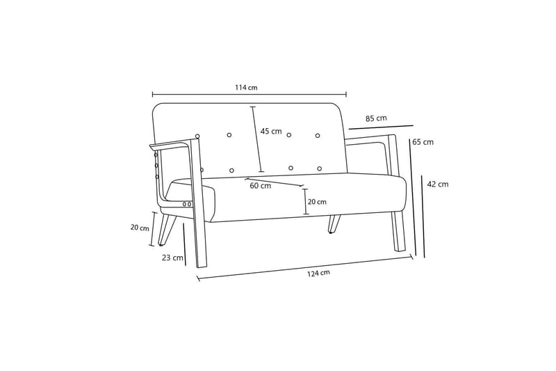 CROOKSTON 2-sits Soffa Antracit - Möbler - Vardagsrum - Soffor - 2-sits soffor