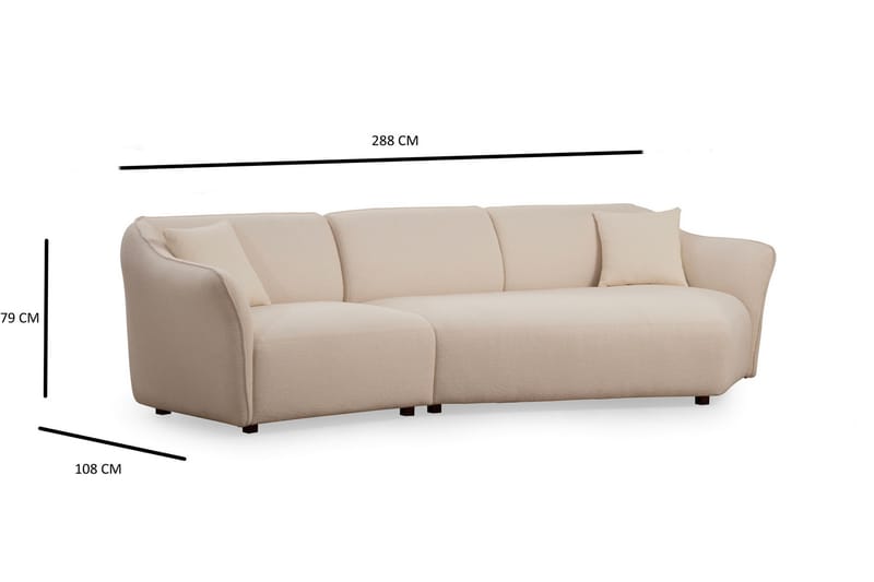 Damor Svängd Soffa 3-sits Beige - Möbler - Vardagsrum - Soffor - 3-sits soffor