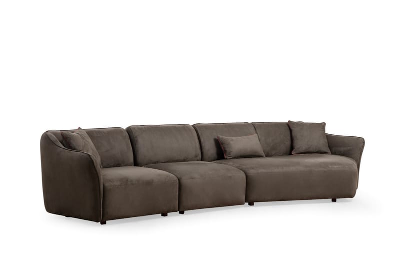 Damor Svängd Soffa 4-sits Brun - Möbler - Vardagsrum - Soffor - 4-sits soffor