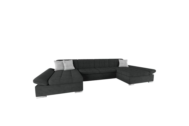 Dewitt Soffa Dubbeldivan 4-sits - Svart/Ljusgrå - Möbler - Vardagsrum - Soffor - U-soffor