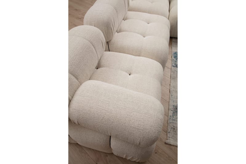 BELGIN Bubblig Divansoffa 3-sits 288 cm Ljusbeige - Möbler - Vardagsrum - Soffor - Divansoffa & schäslong