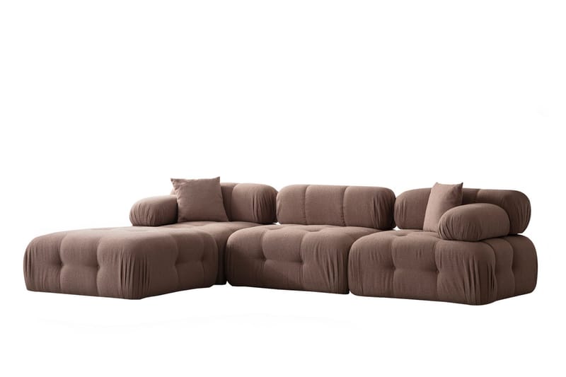 BELGIN Bubblig Divansoffa 3-sits 315 cm Cappuccino - Brun - Möbler - Vardagsrum - Soffor - Divansoffa & schäslong