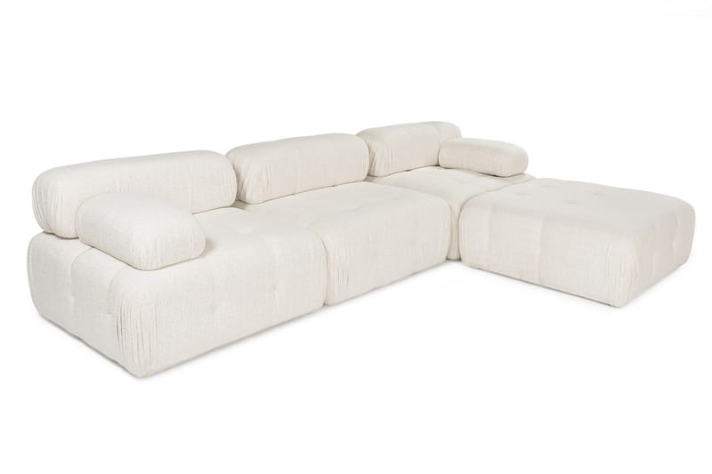 BELGIN Bubblig Divansoffa 3-sits 315 cm Ljusbeige - Möbler - Vardagsrum - Soffor - Divansoffa & schäslong