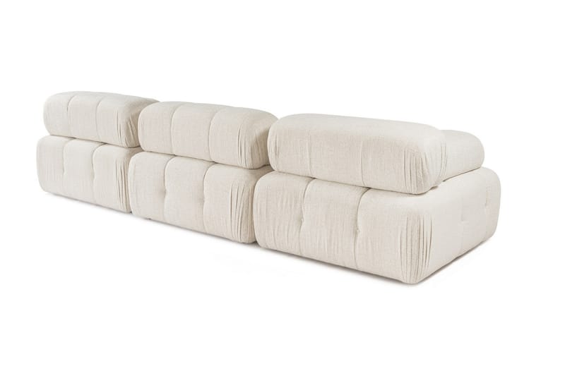 BELGIN Bubblig Divansoffa 3-sits 315 cm Ljusbeige - Möbler - Vardagsrum - Soffor - Divansoffa & schäslong