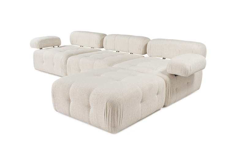 BELGIN Bubblig Divansoffa 3-sits 315 cm Ljusbeige - Möbler - Vardagsrum - Soffor - Divansoffa & schäslong