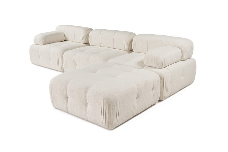 BELGIN Bubblig Divansoffa 3-sits 315 cm Ljusbeige - Möbler - Vardagsrum - Soffor - Divansoffa & schäslong