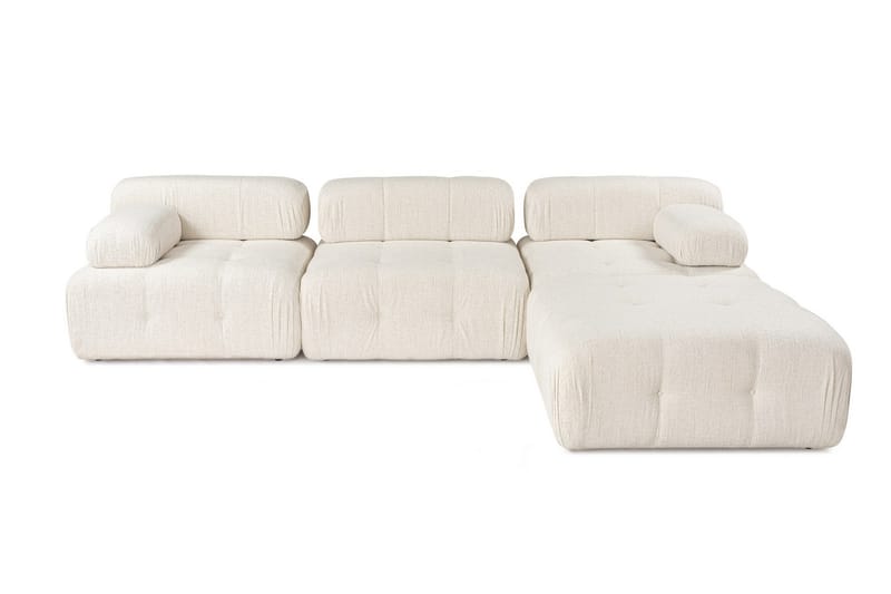 BELGIN Bubblig Divansoffa 3-sits 315 cm Ljusbeige - Möbler - Vardagsrum - Soffor - Divansoffa & schäslong