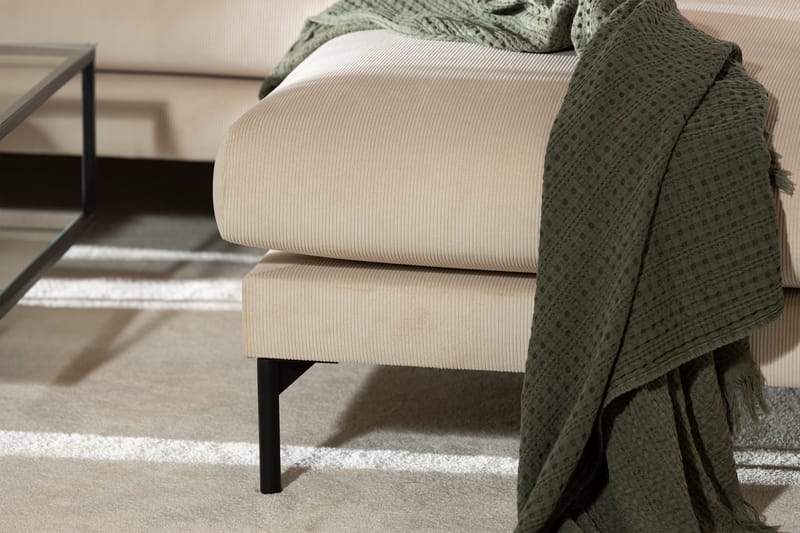 CONCAN 4-sits Soffa med Schäslong Höger Beige/Svart - Möbler - Vardagsrum - Soffor - Divansoffa & schäslong