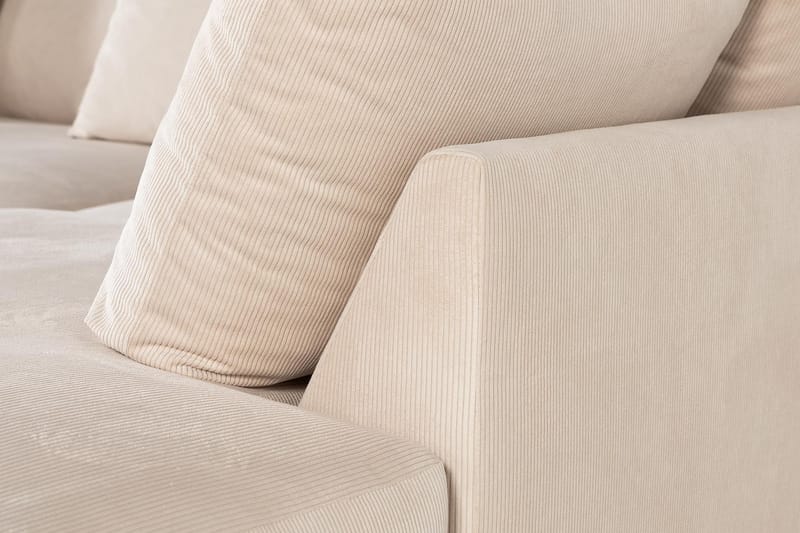 CONCAN 4-sits Soffa med Schäslong Höger Beige/Svart - Möbler - Vardagsrum - Soffor - Divansoffa & schäslong