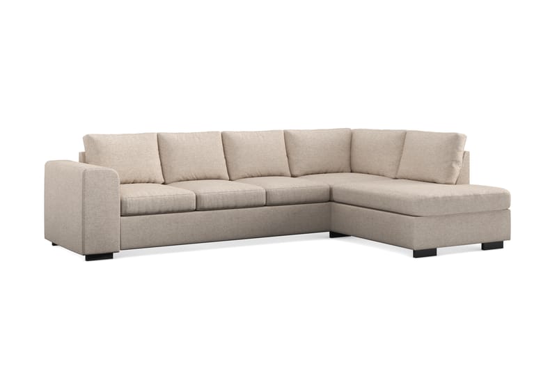 CONNECT Soffa med Schäslong Höger Beige - Divansoffa & schäslong