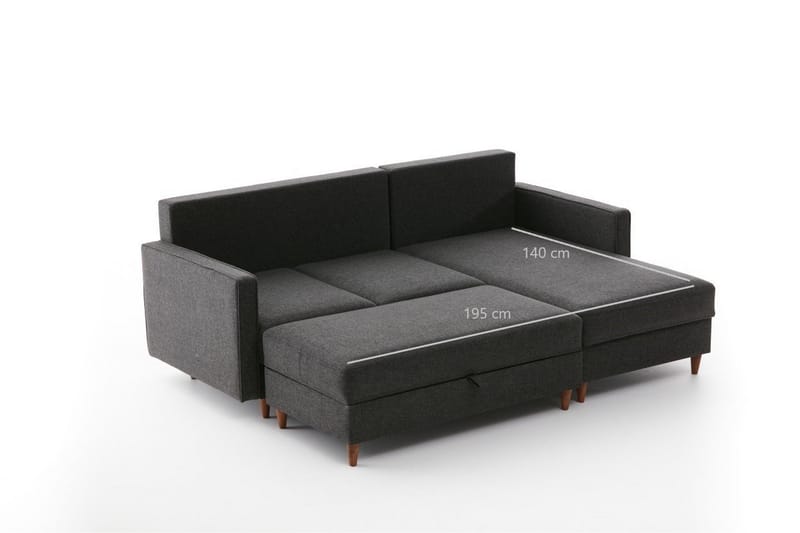 ENSGAS Soffa m. Divan 4-sits Antracit - Möbler - Vardagsrum - Soffor - Divansoffa & schäslong