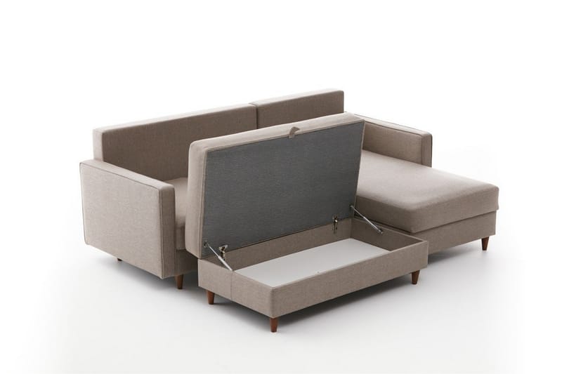 ENSGAS Soffa m. Divan 4-sits Beige - Möbler - Vardagsrum - Soffor - Divansoffa & schäslong