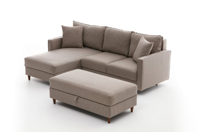 ENSGAS Soffa m. Divan 4-sits Beige - Möbler - Vardagsrum - Soffor - Divansoffa & schäslong