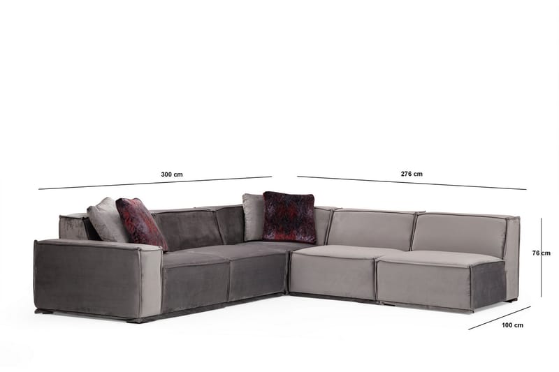 Heddon Soffa m. Divan 6-sits Grå - Möbler - Vardagsrum - Soffor - Divansoffa & schäslong