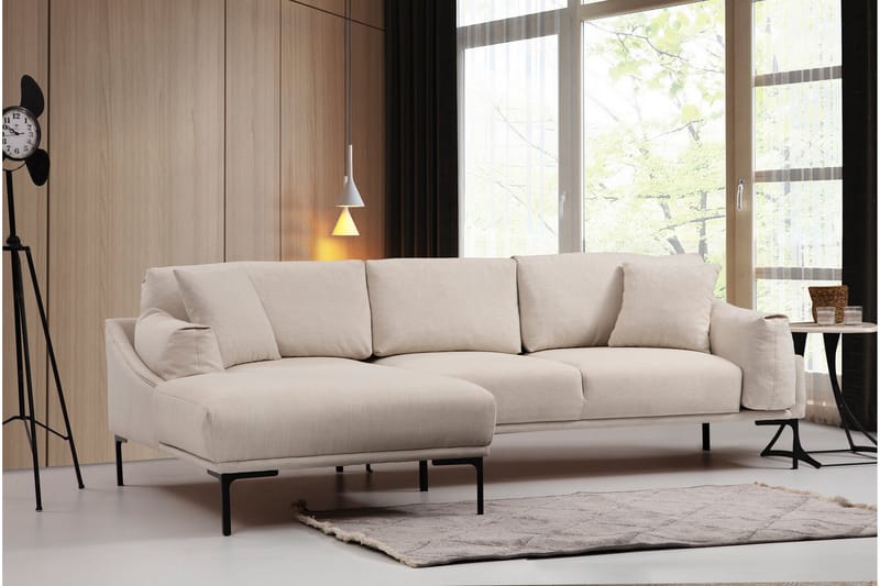 Lintley Soffa m. Divan 4-sits Cream - Möbler - Vardagsrum - Soffor - Divansoffa & schäslong