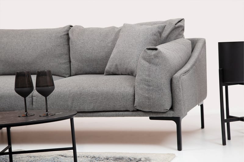 Lintley Soffa m. Divan 4-sits Grå - Möbler - Vardagsrum - Soffor - Divansoffa & schäslong