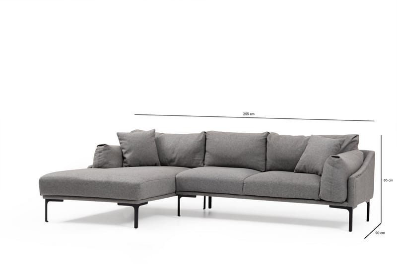 Lintley Soffa m. Divan 4-sits Grå - Möbler - Vardagsrum - Soffor - Divansoffa & schäslong