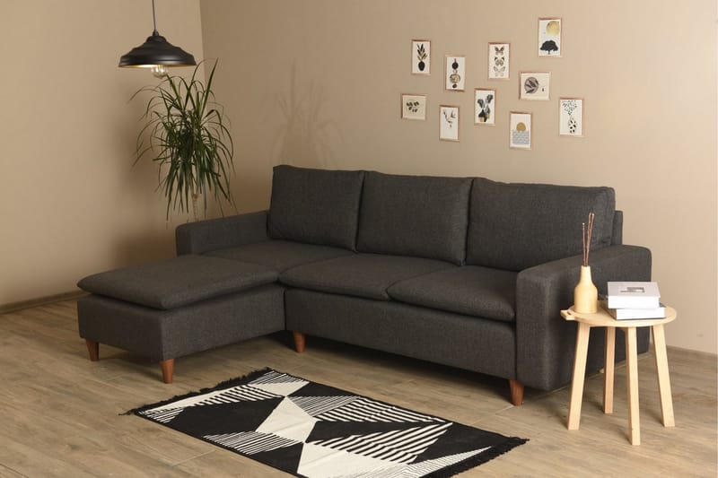 Lungo  Soffa m. Divan 4-sits Mörkgrå - Möbler - Vardagsrum - Soffor - Divansoffa & schäslong