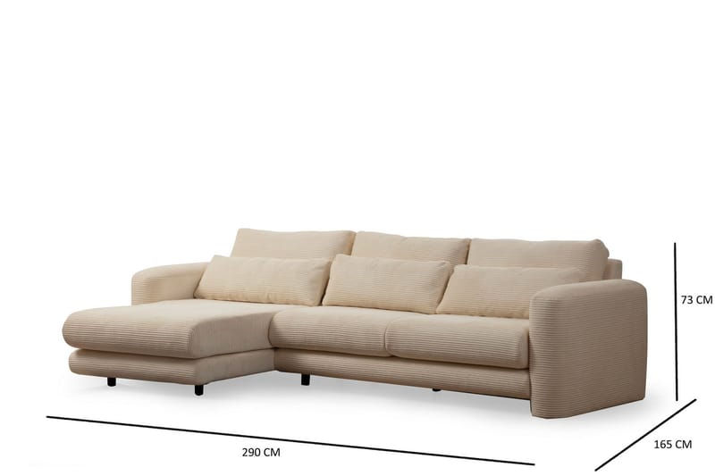 Makhan Soffa m. Divan 3-sits Beige - Möbler - Vardagsrum - Soffor - Divansoffa & schäslong