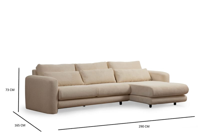 Makhan Soffa m. Divan 3-sits Beige - Möbler - Vardagsrum - Soffor - Divansoffa & schäslong