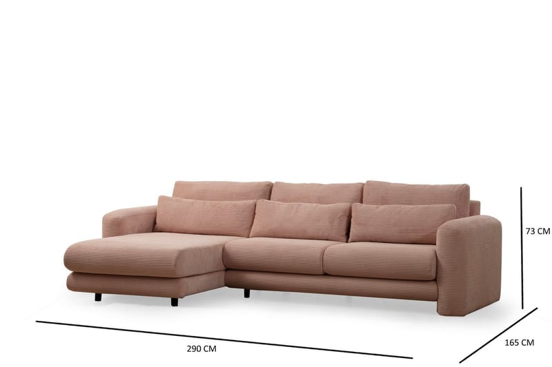 Makhan Soffa m. Divan 3-sits Rosa - Möbler - Vardagsrum - Soffor - Divansoffa & schäslong