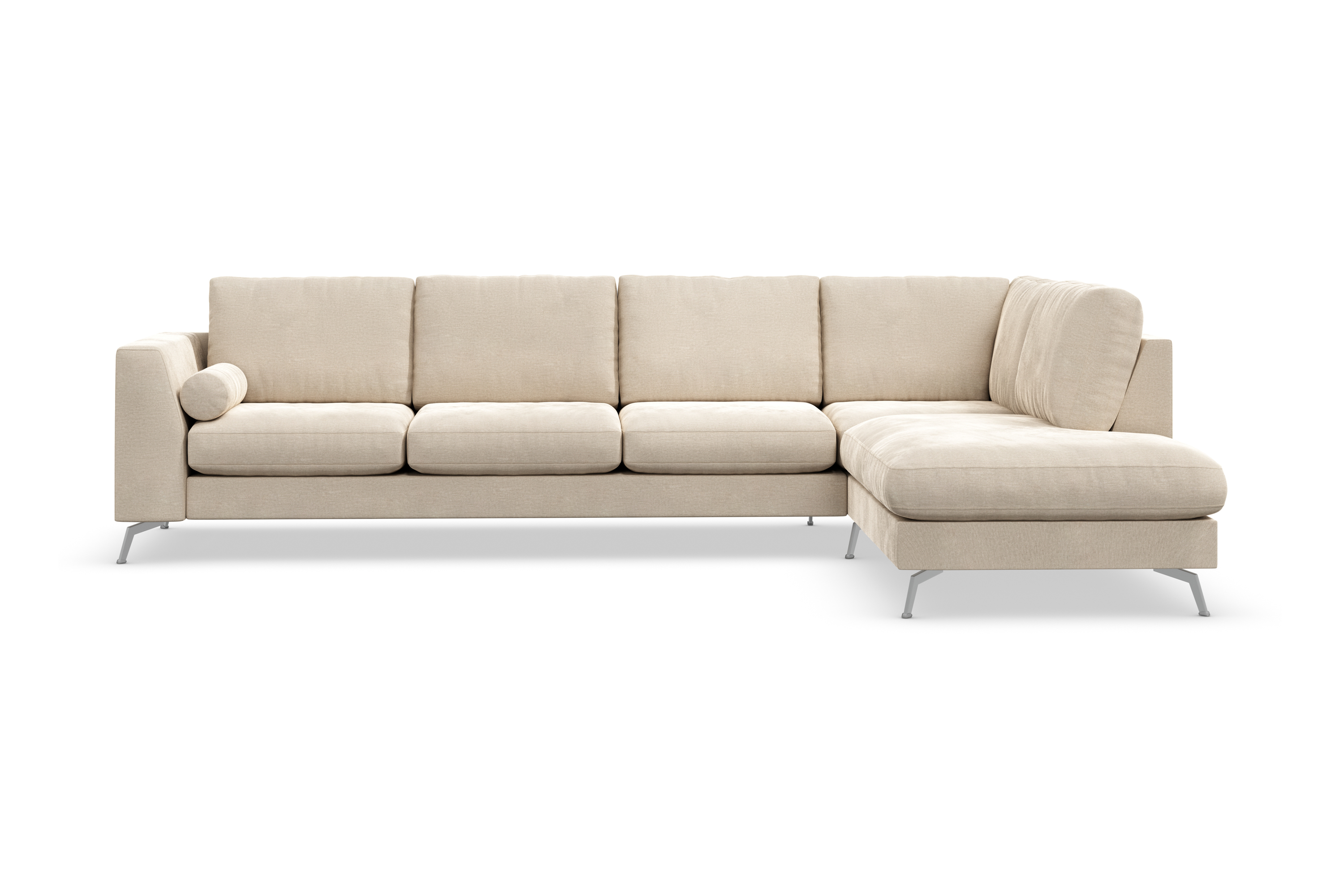 NASHVILLE LYX 4-sits Soffa med Schäslong Höger Sammet Beige –