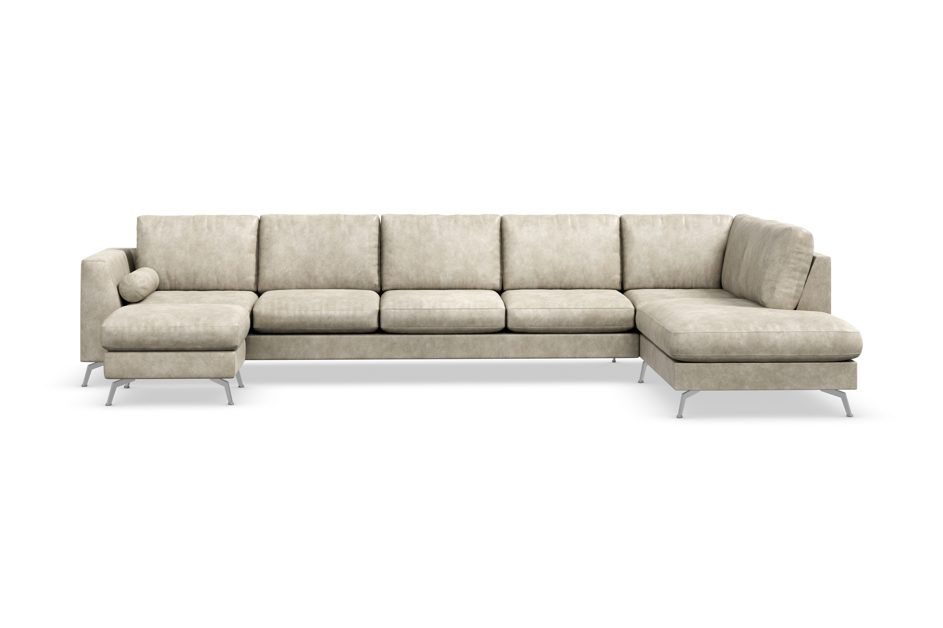 NASHVILLE LYX U-soffa med Schäslong Höger Konstläder Beige –