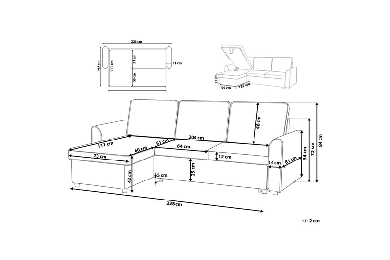 NESNA Hörnsoffa 228 cm - Divansoffa & schäslong