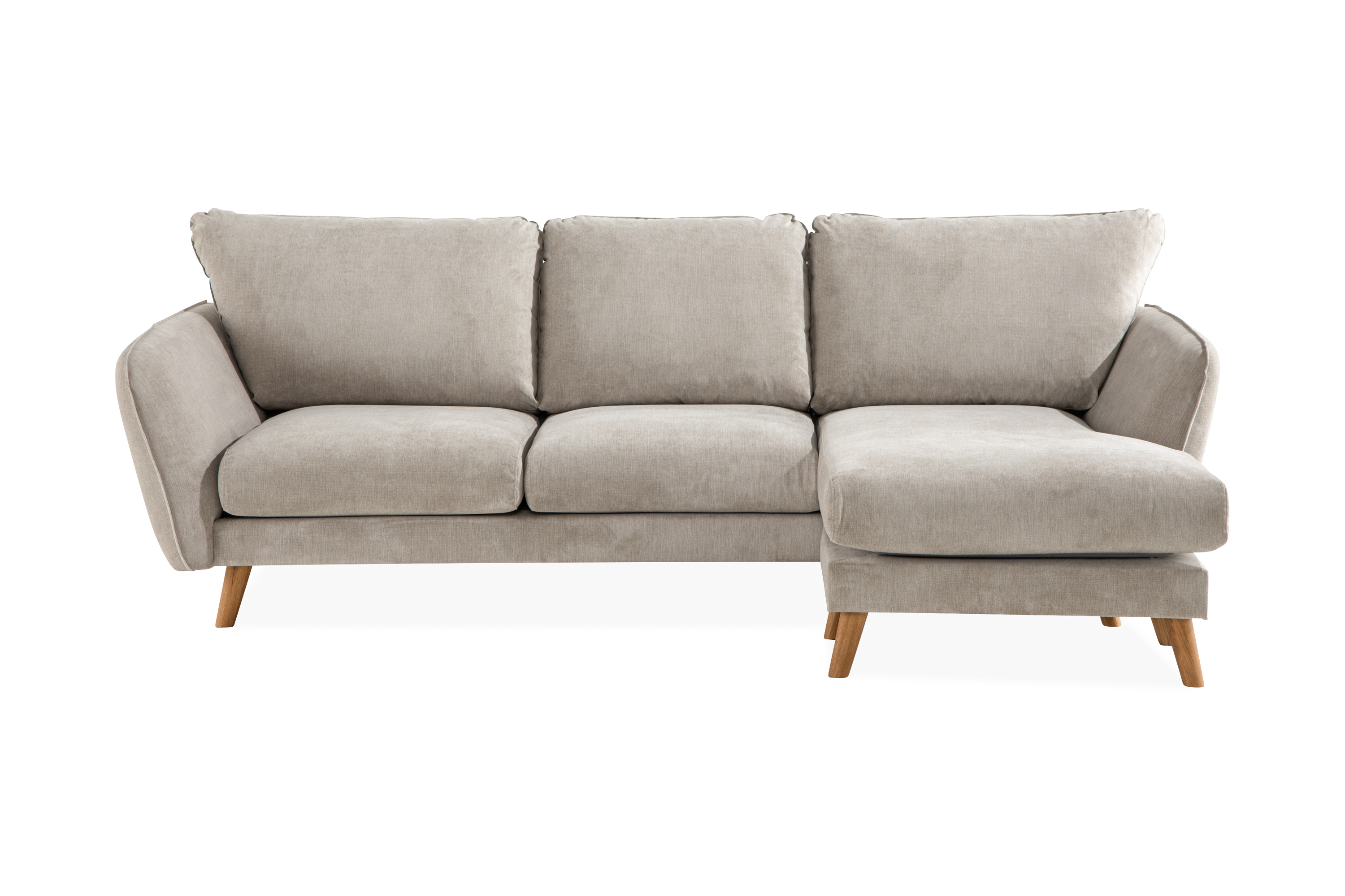 OSCAR LYX 3-sits Divansoffa Höger Beige/Ek –