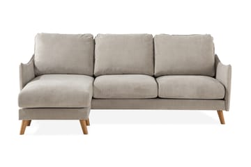 OSCAR LYX 3-sits Divansoffa Vänster Beige/Ek