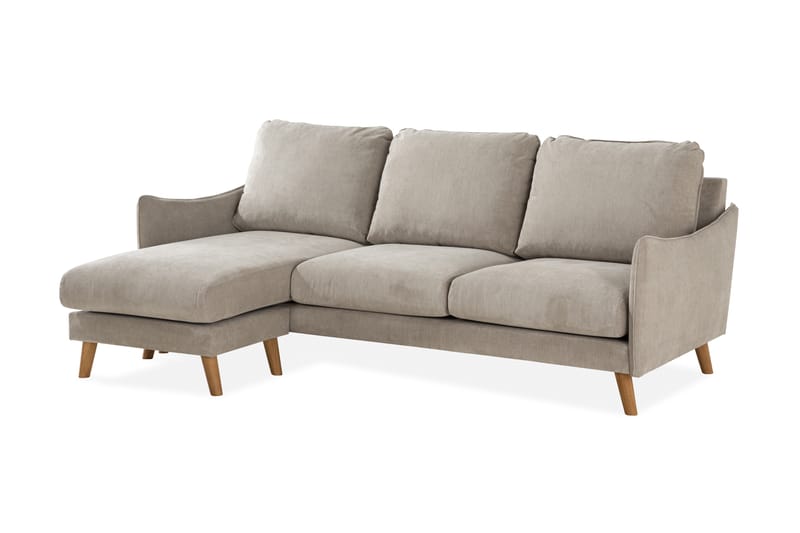 OSCAR LYX 3-sits Divansoffa Vänster Beige/Ek - Möbler - Vardagsrum - Soffor - Divansoffa & schäslong