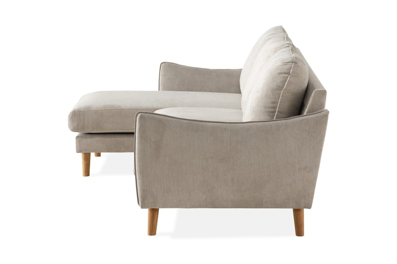 OSCAR LYX 3-sits Divansoffa Vänster Beige/Ek - Möbler - Vardagsrum - Soffor - Divansoffa & schäslong