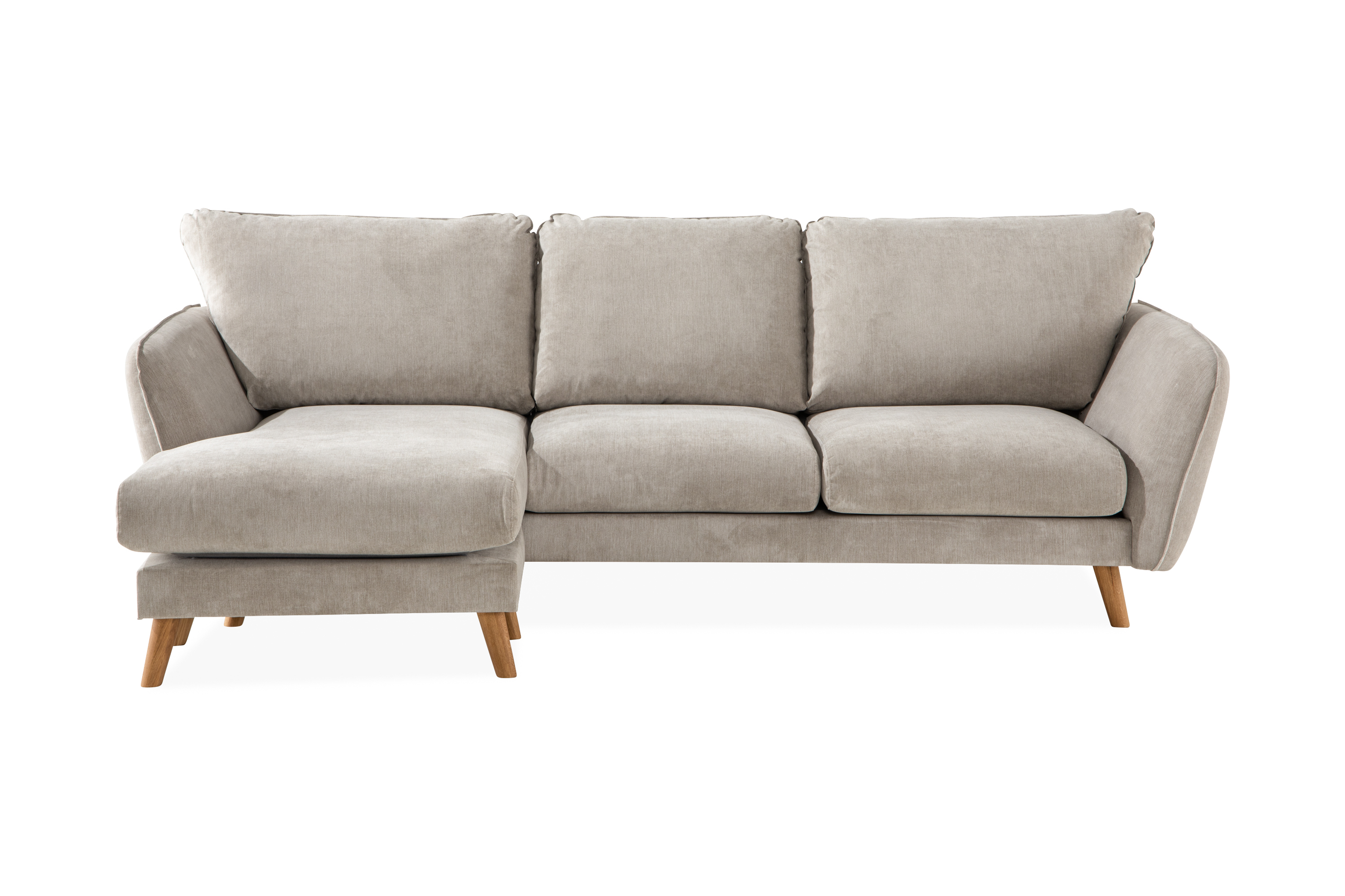 OSCAR LYX 3-sits Divansoffa Vänster Beige/Ek –