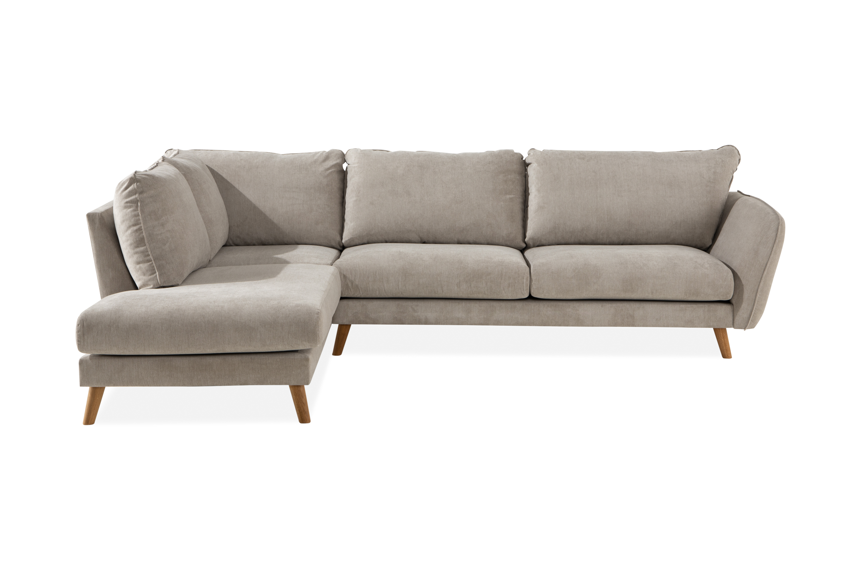 OSCAR LYX Schäslongsoffa Vänster Beige/Ek –