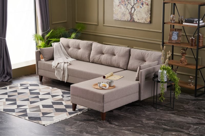 REPUBLICA Soffa m. Divan 4-sits Cream - Möbler - Vardagsrum - Soffor - Divansoffa & schäslong