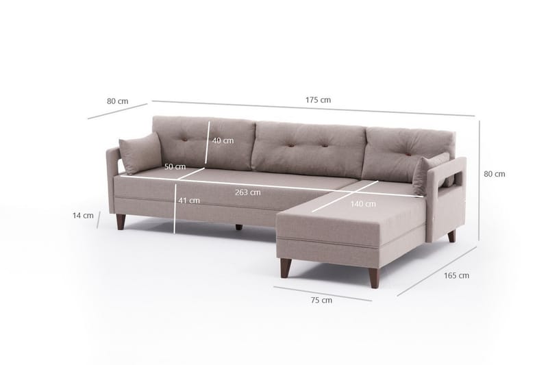 REPUBLICA Soffa m. Divan 4-sits Cream - Möbler - Vardagsrum - Soffor - Divansoffa & schäslong