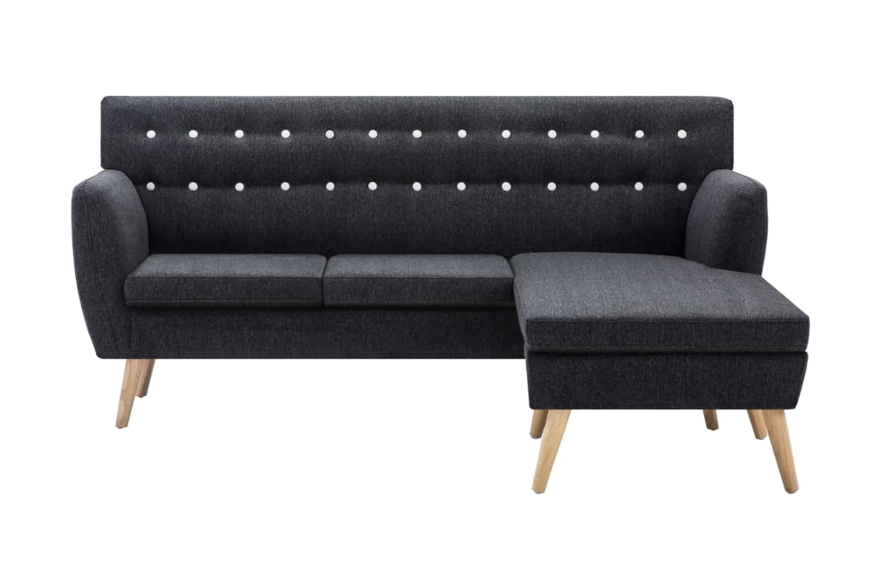 Soffa L-formad tyg 171,5x138x81,5 cm mörkgrå – Grå