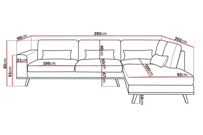 TULSA 2,5-sits L-Soffa Höger - Möbler - Vardagsrum - Soffor - Divansoffa & schäslong