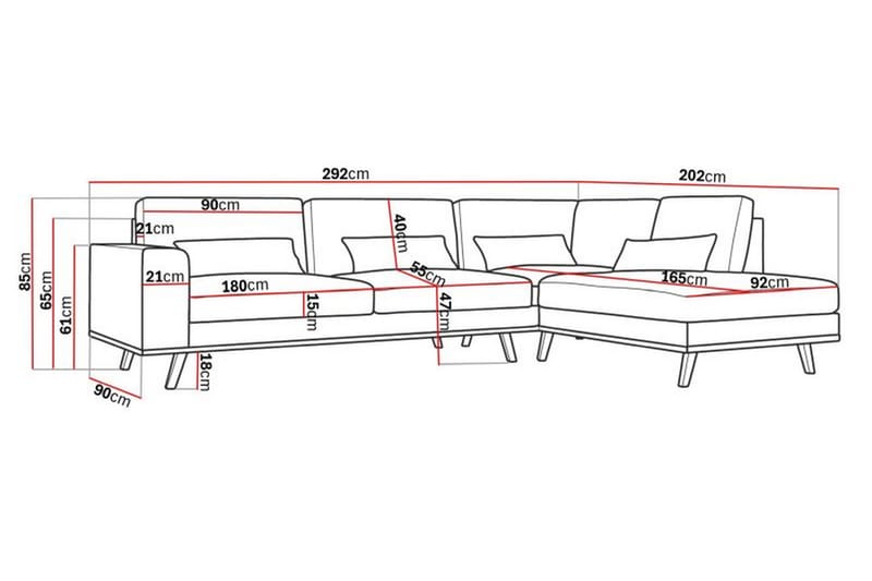 TULSA 2,5-sits L-Soffa Konstläder Mörkgrå - Möbler - Vardagsrum - Soffor - Divansoffa & schäslong