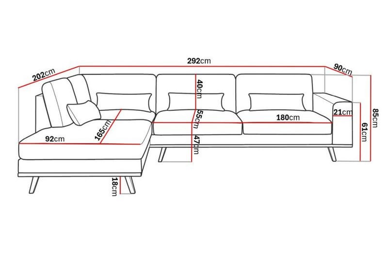 TULSA 2,5-sits L-Soffa Ljusgrå - Möbler - Vardagsrum - Soffor - Divansoffa & schäslong