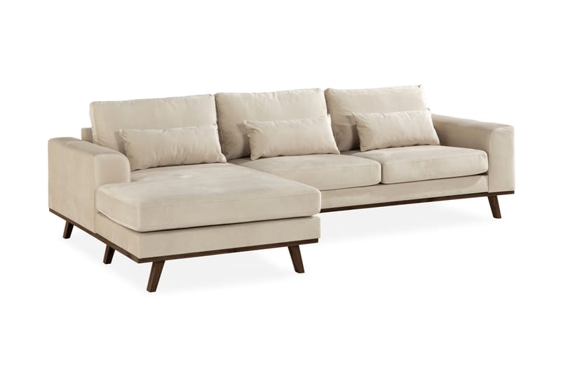 TULSA Divansoffa Sammet Beige - Möbler - Vardagsrum - Soffor - Divansoffa & schäslong