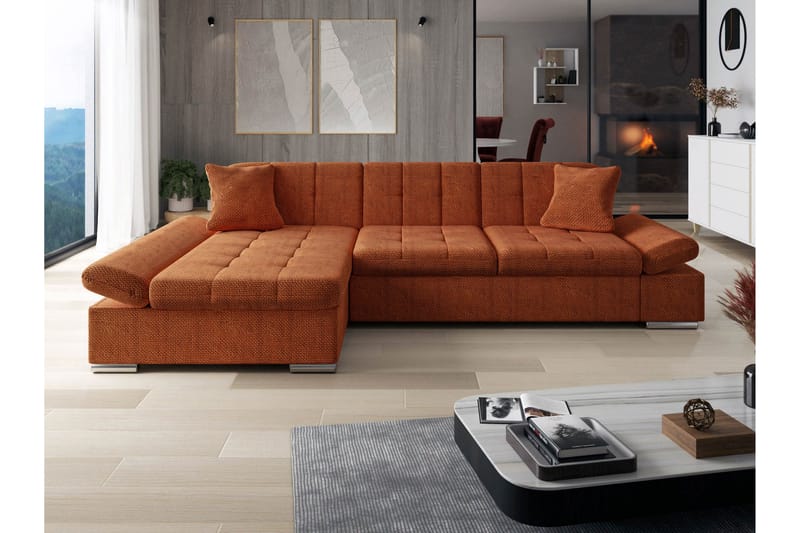 Djerra Soffa med Divan 3-sits - Orange - Möbler - Vardagsrum - Soffor - Divansoffa & schäslong