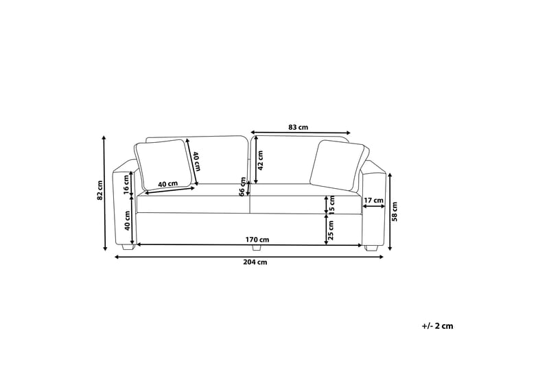 Dolund Soffa 3-sits - Svart/Grå - Möbler - Vardagsrum - Soffor - 3-sits soffor