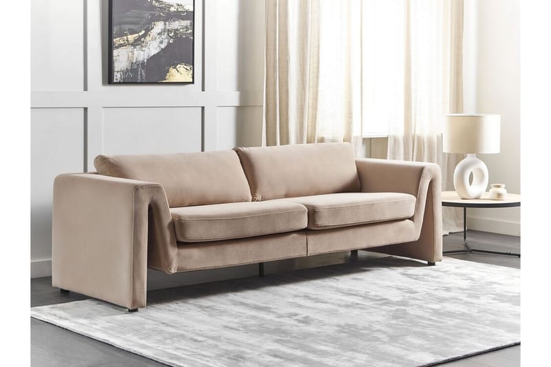 Durran Soffa 3-sits - Beige/Svart - Möbler - Vardagsrum - Soffor - 3-sits soffor