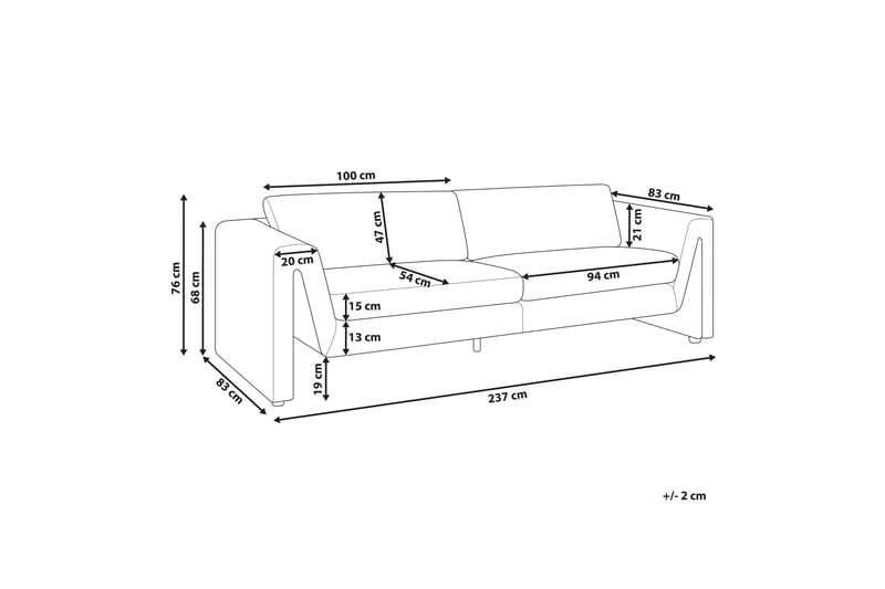 Durran Soffa 3-sits - Grå/Svart - Möbler - Vardagsrum - Soffor - 3-sits soffor