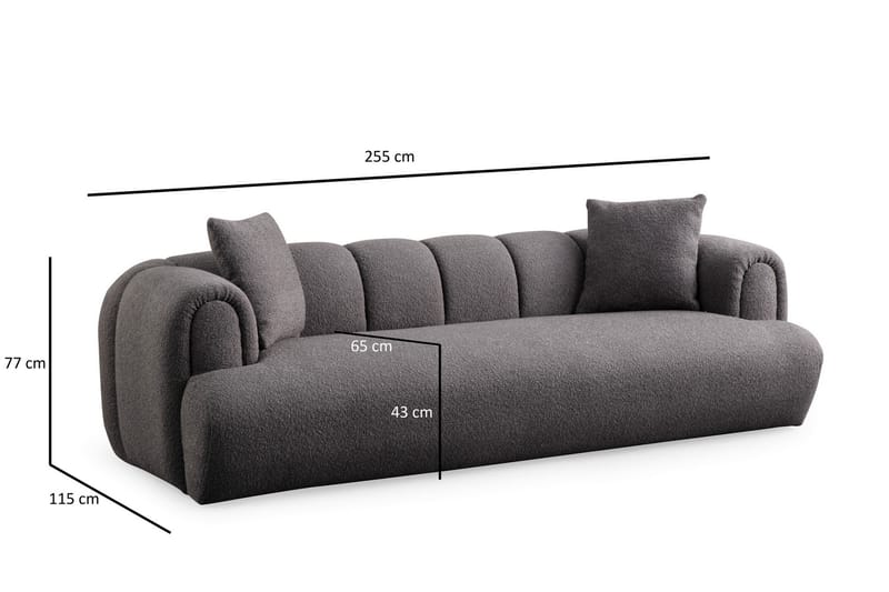 EDWEN 3-sits Soffa Antracit - Möbler - Vardagsrum - Soffor - 3-sits soffor