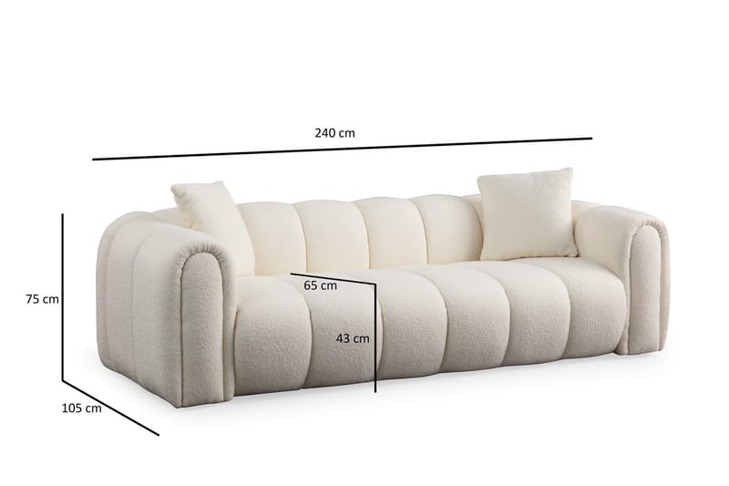 EDWEN 3-sits Soffa Vit - Möbler - Vardagsrum - Soffor - 3-sits soffor