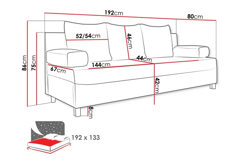 Eifion Soffa 3-sits - Mörkgrå - Möbler - Vardagsrum - Soffor - 3-sits soffor