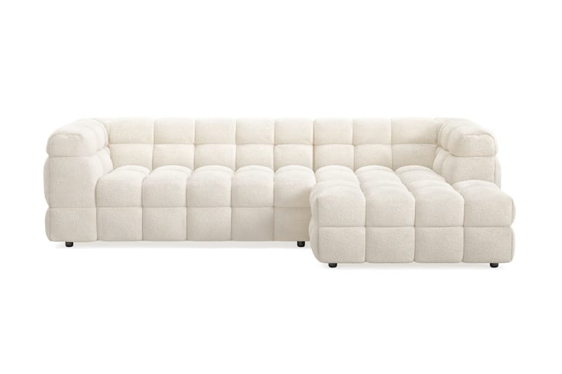 Elise 3-sits Bubblig Soffa med Divan Höger - Beige Teddy - Möbler - Vardagsrum - Soffor - Hörnsoffor